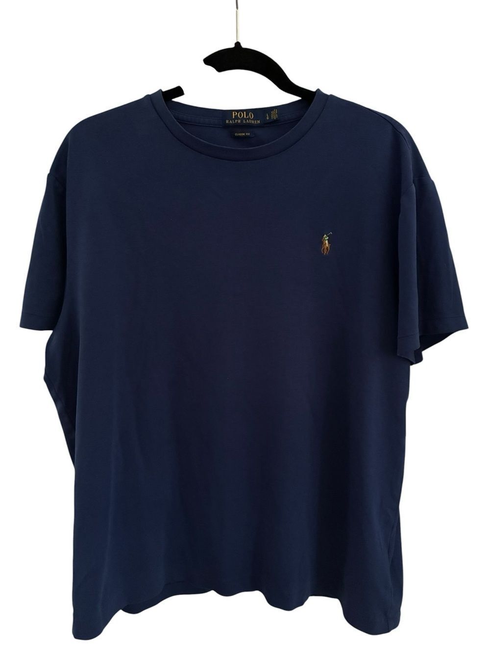 Polo Ralph Lauren Navy Short Sleeve Crewneck Tee with Polo Logo Mens Size L